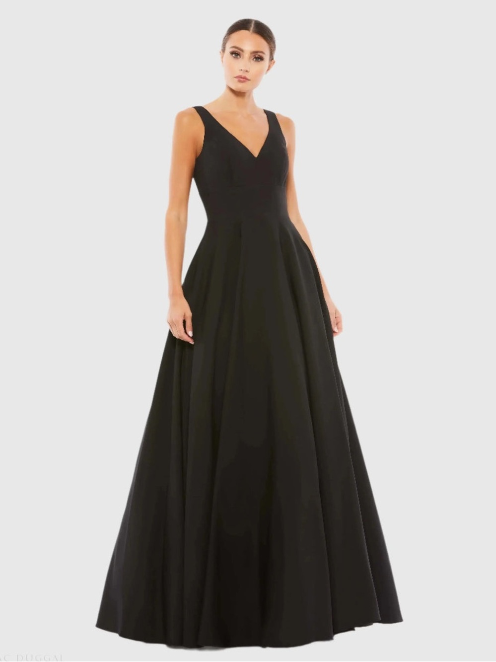 IEENA FOR MAC DUGGAL Black Classic Sleeveless A-Line Gown with Pockets 10 NWT